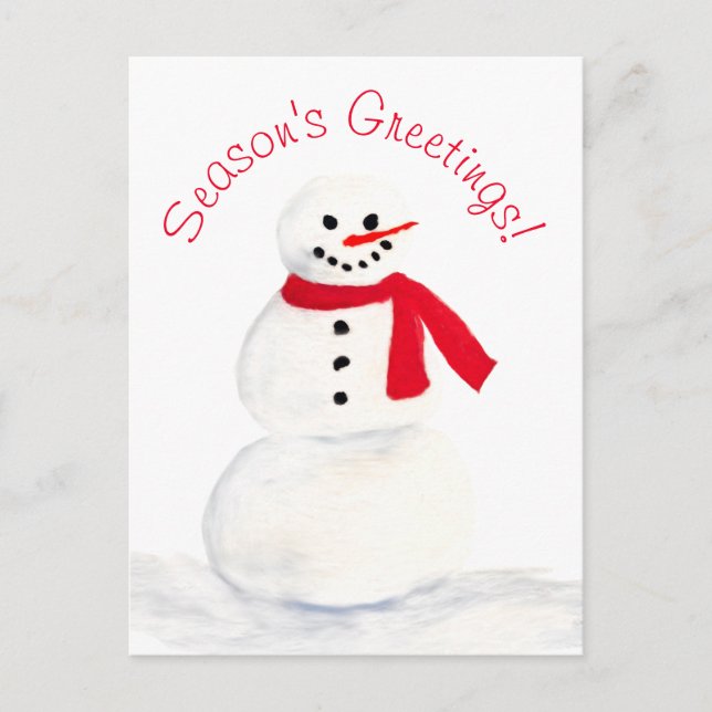 Cartes Pour Fêtes Annuelles Bonnes Fêtes Aquarelle Snowman Fun (Devant)
