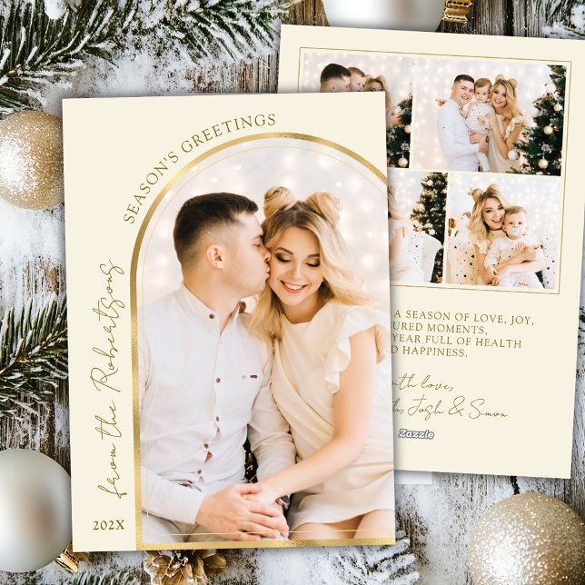 Cartes Pour Fêtes Annuelles Bonnes Fêtes Arc d'or moderne 5 photo (Créateur téléchargé)
