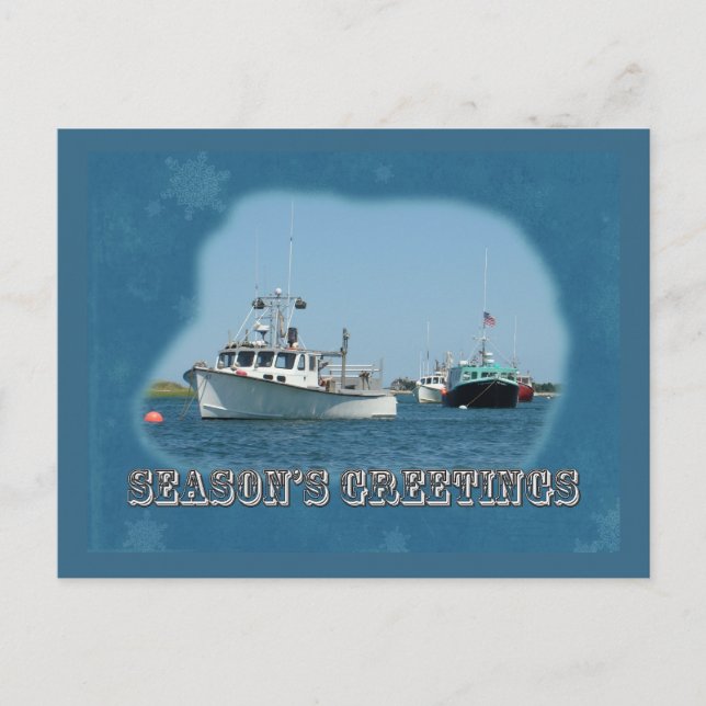 Cartes Pour Fêtes Annuelles Bonnes Fêtes - Bateaux du port de Chatham (Devant)