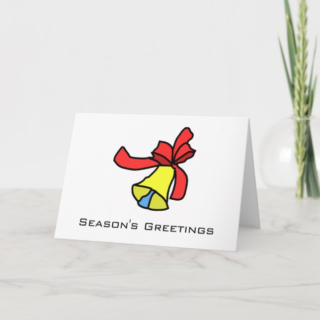 Cartes Pour Fêtes Annuelles Bonnes Fêtes ~ Bell et Red Bow (Devant)