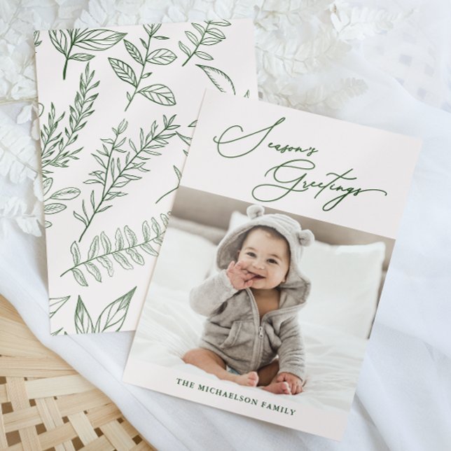 Cartes Pour Fêtes Annuelles Bonnes Fêtes botaniques roses d'hiver Photo (Créateur téléchargé)