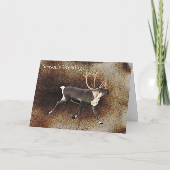 Cartes Pour Fêtes Annuelles Bonnes Fêtes - Bull Caribou (Reindeer) (Devant)