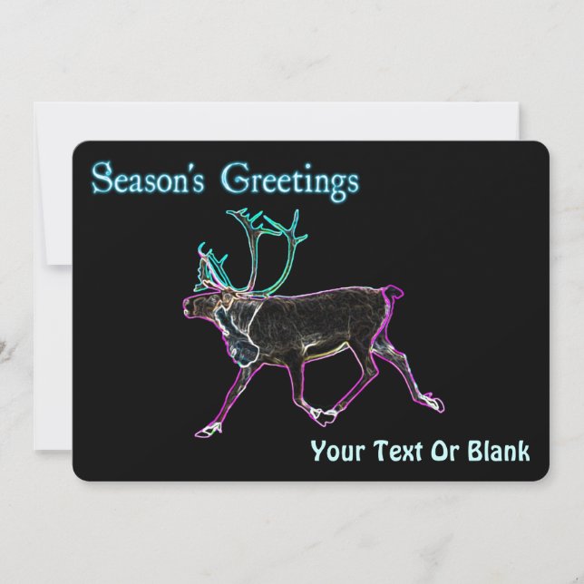 Cartes Pour Fêtes Annuelles Bonnes Fêtes - Caribou électrique (Devant)
