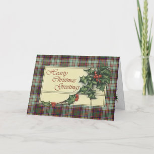 Cartes Pour Fêtes Annuelles Bonnes Fêtes chaleureuses, tartan d'Anderson