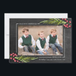 Cartes Pour Fêtes Annuelles Bonnes Fêtes Chalkboard Frame photo de la fête<br><div class="desc">Utilisez le formulaire modèle pour ajouter votre texte et votre photo personnalisés.  Utilisez le bouton Customiser pour ajouter du texte et des photos au verso si nécessaire.

 Photographie © Storytree Studios,  Stanford,  Californie</div>