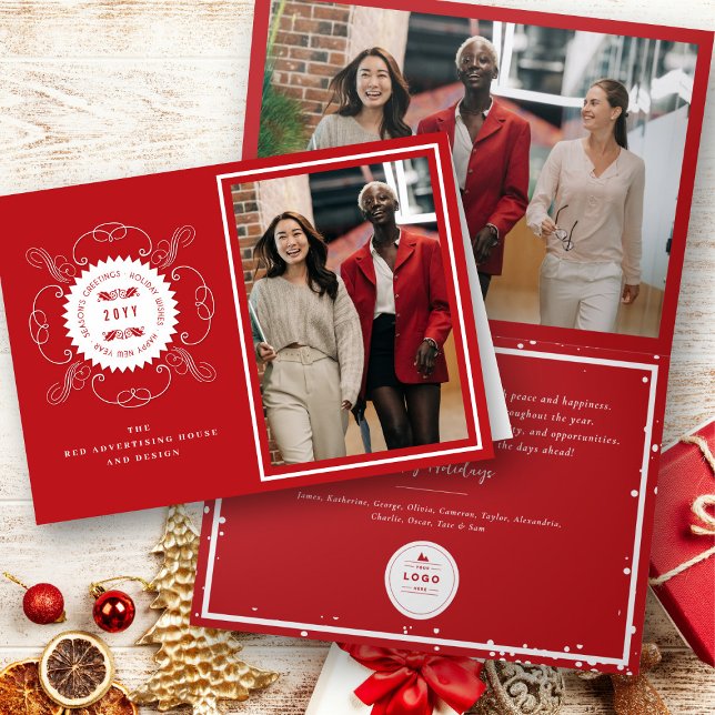 Cartes Pour Fêtes Annuelles Bonnes Fêtes Classic Seal Photo Business (Créateur téléchargé)