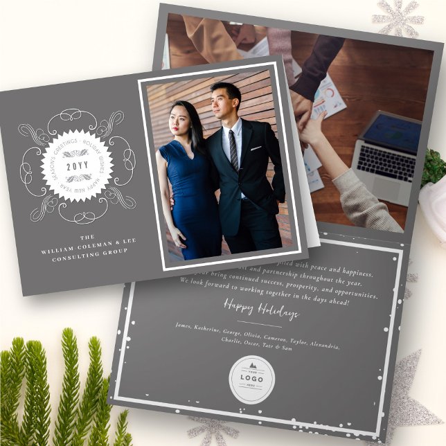 Cartes Pour Fêtes Annuelles Bonnes Fêtes Classic Seal Photo Business (Créateur téléchargé)