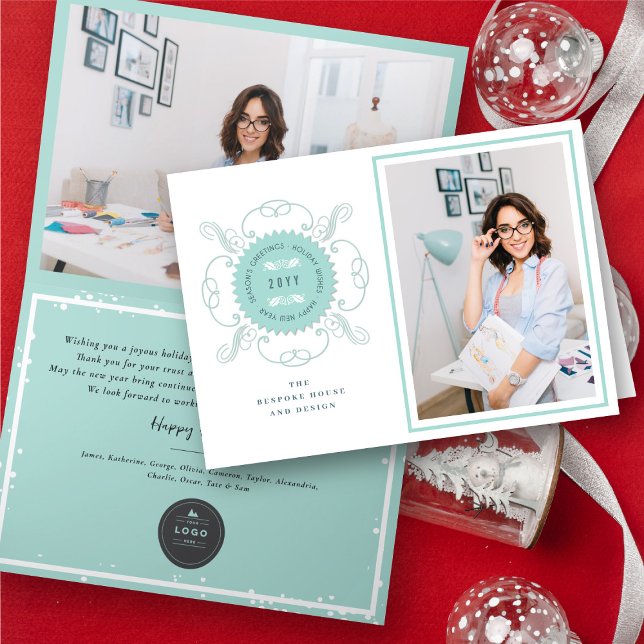 Cartes Pour Fêtes Annuelles Bonnes Fêtes Classic Seal Photo Business (Créateur téléchargé)