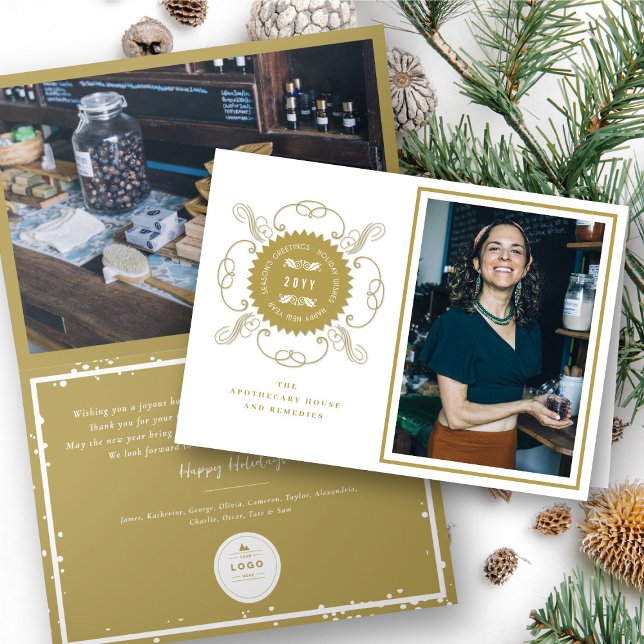 Cartes Pour Fêtes Annuelles Bonnes Fêtes Classic Seal Photo Business (Créateur téléchargé)