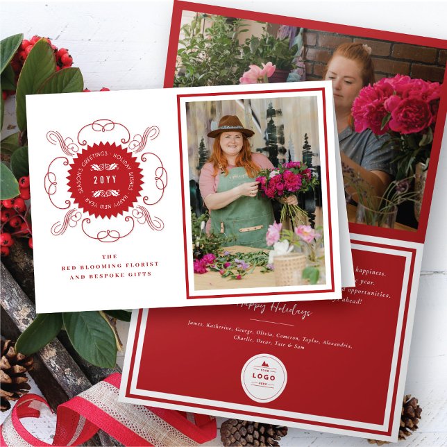Cartes Pour Fêtes Annuelles Bonnes Fêtes Classic Seal Photo Business (Créateur téléchargé)