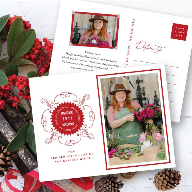 Cartes Pour Fêtes Annuelles Bonnes Fêtes Classic Seal Photo Business (Créateur téléchargé)