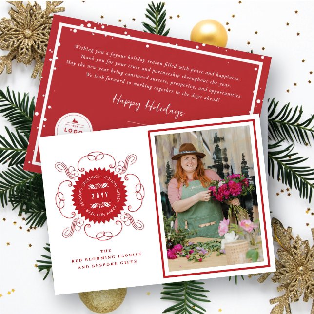 Cartes Pour Fêtes Annuelles Bonnes Fêtes Classic Seal Photo Business (Créateur téléchargé)