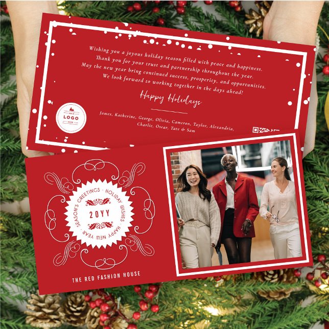 Cartes Pour Fêtes Annuelles Bonnes Fêtes Classic Seal Photo Business (Créateur téléchargé)