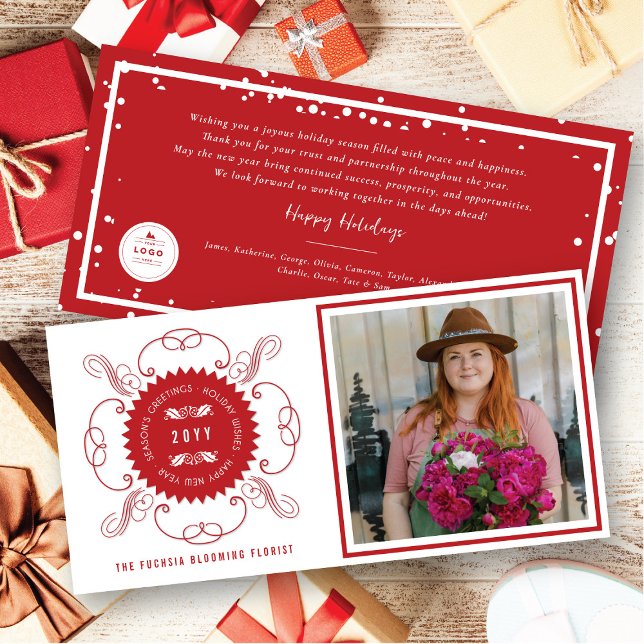 Cartes Pour Fêtes Annuelles Bonnes Fêtes Classic Seal Photo Business (Créateur téléchargé)