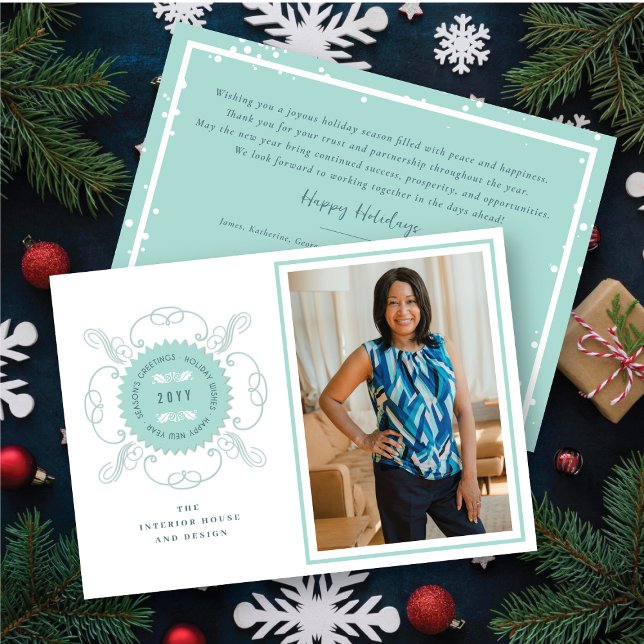 Cartes Pour Fêtes Annuelles Bonnes Fêtes Classic Seal Photo Business (Créateur téléchargé)