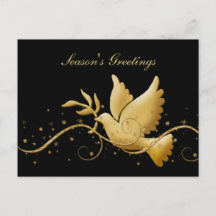 Cartes Pour Fêtes Annuelles Bonnes Fêtes colombe or de paix Noël accueil