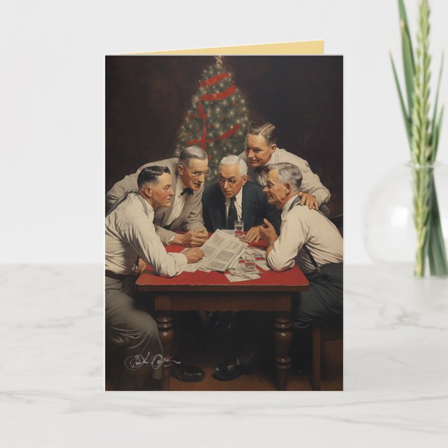 Cartes Pour Fêtes Annuelles Bonnes Fêtes compliquées de l'équipe d'entreprise (Devant)