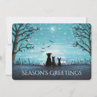Cartes Pour Fêtes Annuelles Bonnes Fêtes Coucher de soleil d'hiver Personnalis