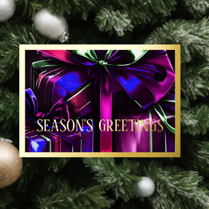 Cartes Pour Fêtes Annuelles Bonnes Fêtes de cadeaux Purple Blue Gold
