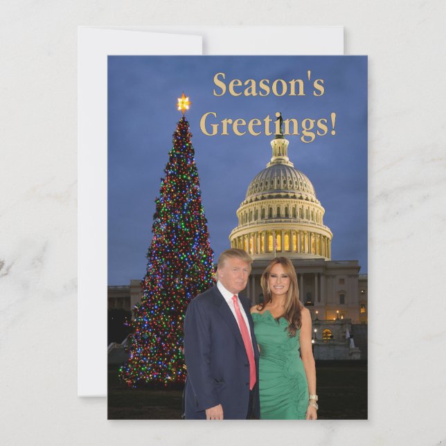 Cartes Pour Fêtes Annuelles Bonnes Fêtes de Donald et Melania (Devant)