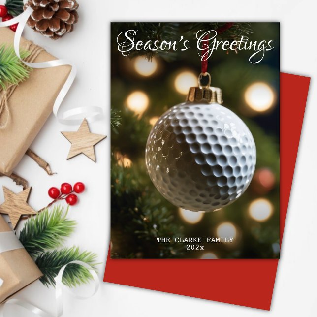 Cartes Pour Fêtes Annuelles Bonnes Fêtes de golf rouge Noël (Créateur téléchargé)