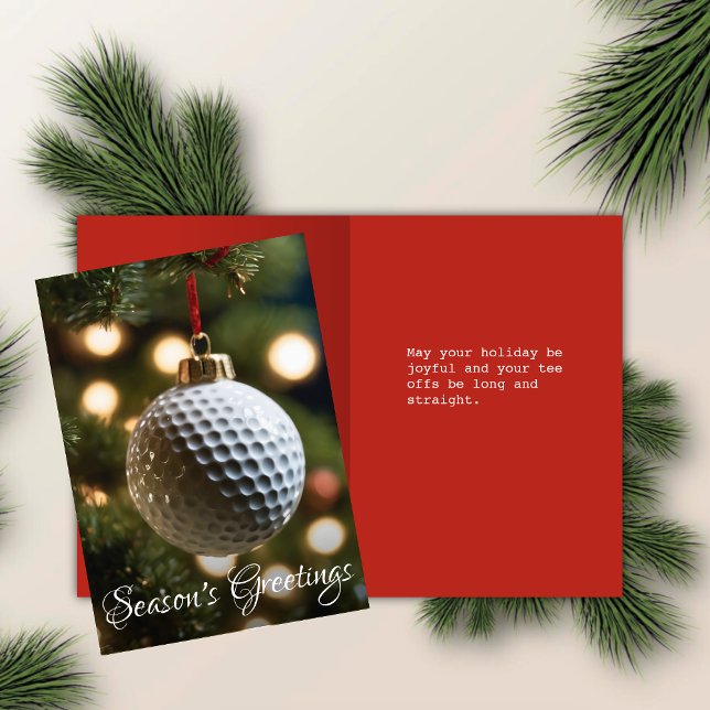 Cartes Pour Fêtes Annuelles Bonnes Fêtes de golf rouge Noël plié (Créateur téléchargé)