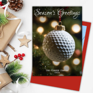 Cartes Pour Fêtes Annuelles Bonnes Fêtes de golf rouge photo de Noël