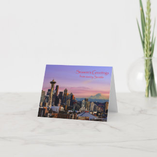 Cartes Pour Fêtes Annuelles Bonnes Fêtes de Seattle ensoleillé