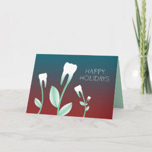 Cartes Pour Fêtes Annuelles BONNES FÊTES dents fleurissantes
