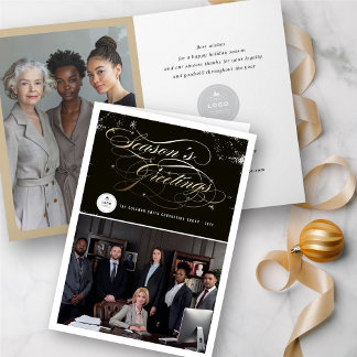 Cartes Pour Fêtes Annuelles Bonnes Fêtes Elegant Gold Script Business