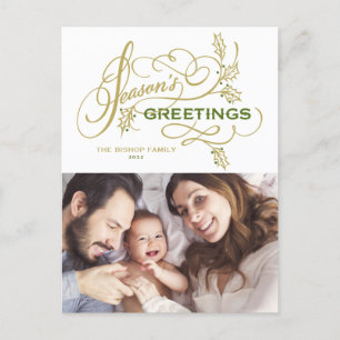 Cartes Pour Fêtes Annuelles Bonnes Fêtes élégantes Flourish Family Photo