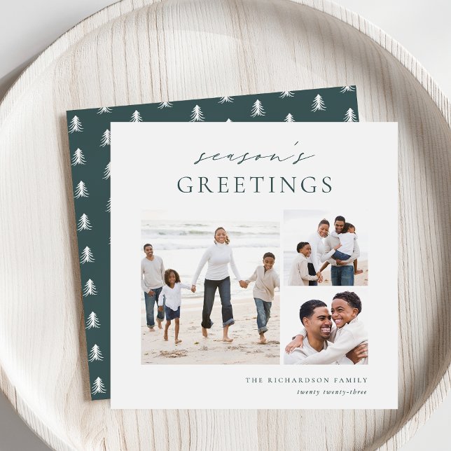 Cartes Pour Fêtes Annuelles Bonnes Fêtes élégantes Photo Collage Noël (Créateur téléchargé)