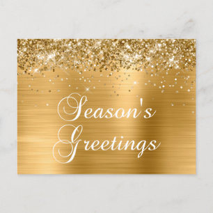 Cartes Pour Fêtes Annuelles Bonnes Fêtes Gold Glittery Faux Foil