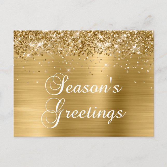 Cartes Pour Fêtes Annuelles Bonnes Fêtes Gold Glittery Faux Foil (Devant)