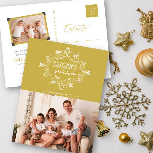 Cartes Pour Fêtes Annuelles Bonnes Fêtes Gold Vintage Deco Foliing Photo