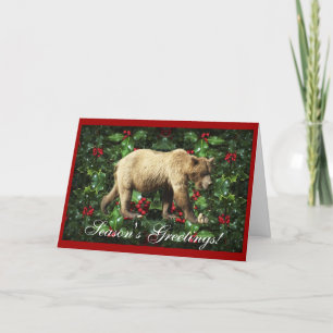 Cartes Pour Fêtes Annuelles Bonnes Fêtes Grizzly Bear Wildlife Xmas Card