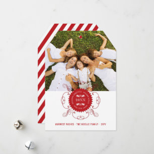 Cartes Pour Fêtes Annuelles Bonnes Fêtes Joyeux Nouvel An Sceau rouge photo