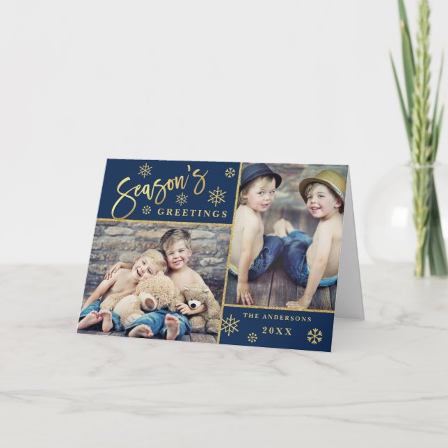 Cartes Pour Fêtes Annuelles Bonnes Fêtes Moderne 2 PHOTO Salutation (Devant)