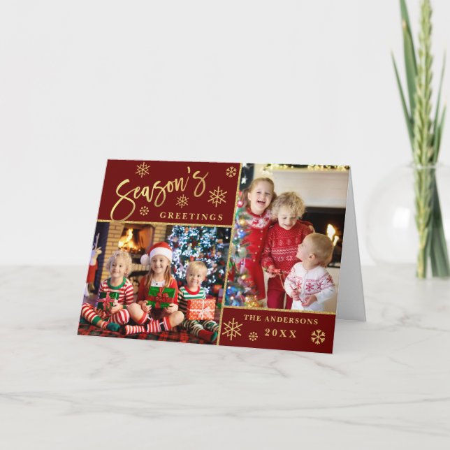 Cartes Pour Fêtes Annuelles Bonnes Fêtes Noël 2 PHOTO Salutation (Devant)