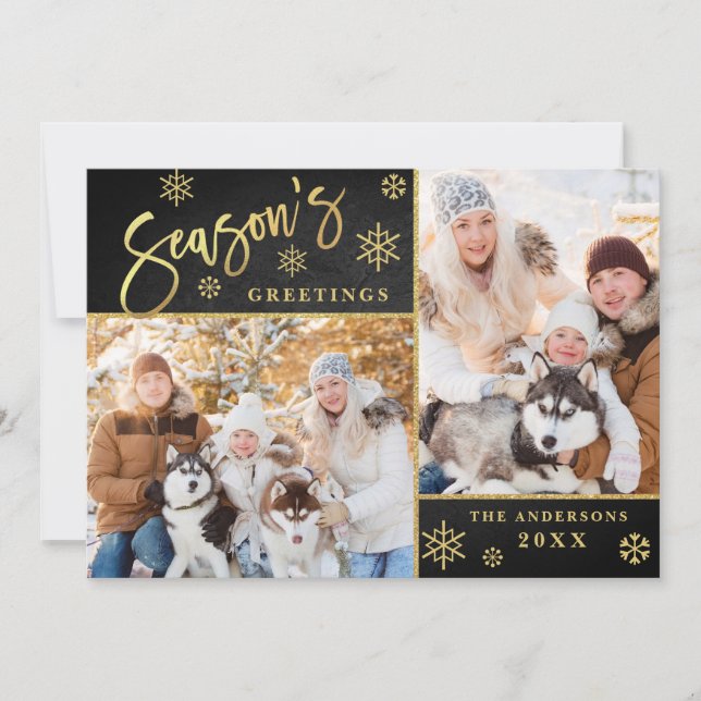 Cartes Pour Fêtes Annuelles Bonnes Fêtes Noël 2 PHOTO Salutation (Devant)