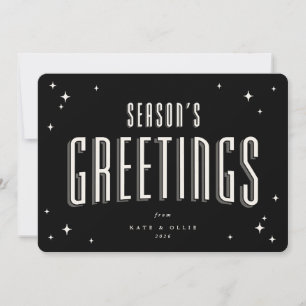 Cartes Pour Fêtes Annuelles Bonnes Fêtes noires Étoiles rétro plat