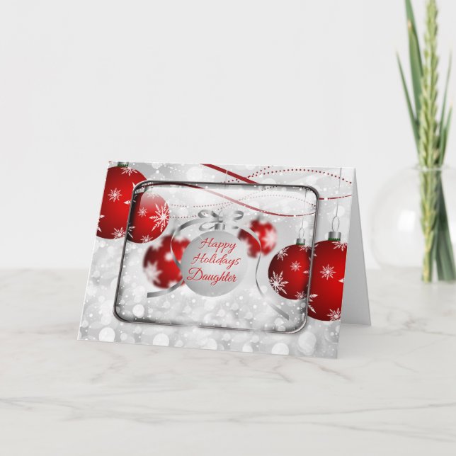 Cartes Pour Fêtes Annuelles Bonnes fêtes ornements rouges de scintillement de (Devant)