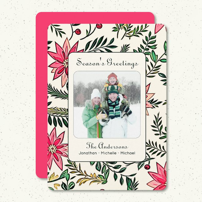 Cartes Pour Fêtes Annuelles Bonnes Fêtes Photo Flat Holiday Card personnalisée (Créateur téléchargé)