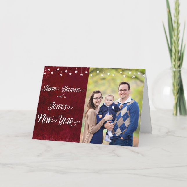 Cartes Pour Fêtes Annuelles Bonnes fêtes/photo joyeuse de nouvelle année (Devant)