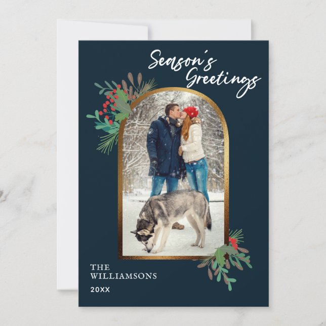 Cartes Pour Fêtes Annuelles Bonnes Fêtes photo personnalisées du film d'hiver (Devant)