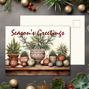 Cartes Pour Fêtes Annuelles Bonnes Fêtes Pots Succulents Noël