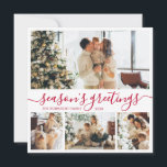 Cartes Pour Fêtes Annuelles Bonnes Fêtes Script Photo Collage Noël<br><div class="desc">Élégante calligraphie Minimaliste Rouge et Blanc 4 Photo Collage "Bonnes Fêtes" Script Christmas Holiday Card. Ce modèle festif, mimimaliste, simili quatre (4) photo de carte de vacances présente un joli collage photo et dit "Bonnes Fêtes". Le texte est écrit dans une belle main lettré cursive, tourbillonnant swash-tail type de police....</div>