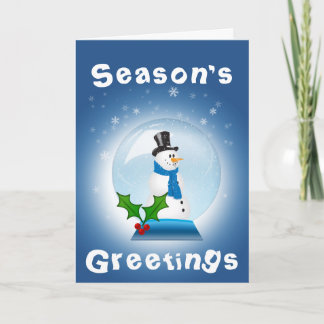 Cartes Pour Fêtes Annuelles Bonnes Fêtes Snowman dans un Globe de neige