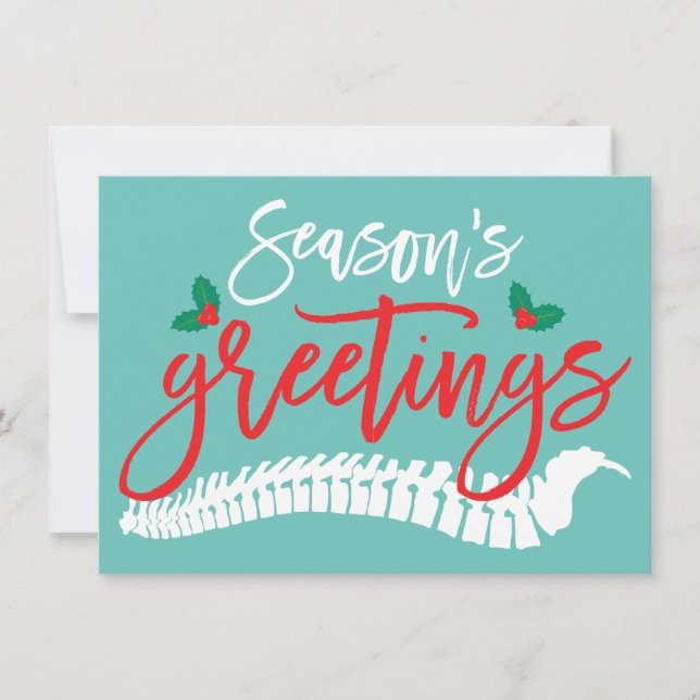 Cartes Pour Fêtes Annuelles Bonnes Fêtes Spine et Holly Christmas (Devant)