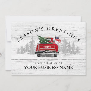 Cartes Pour Fêtes Annuelles Bonnes Fêtes Vintage Red Truck Flag Business